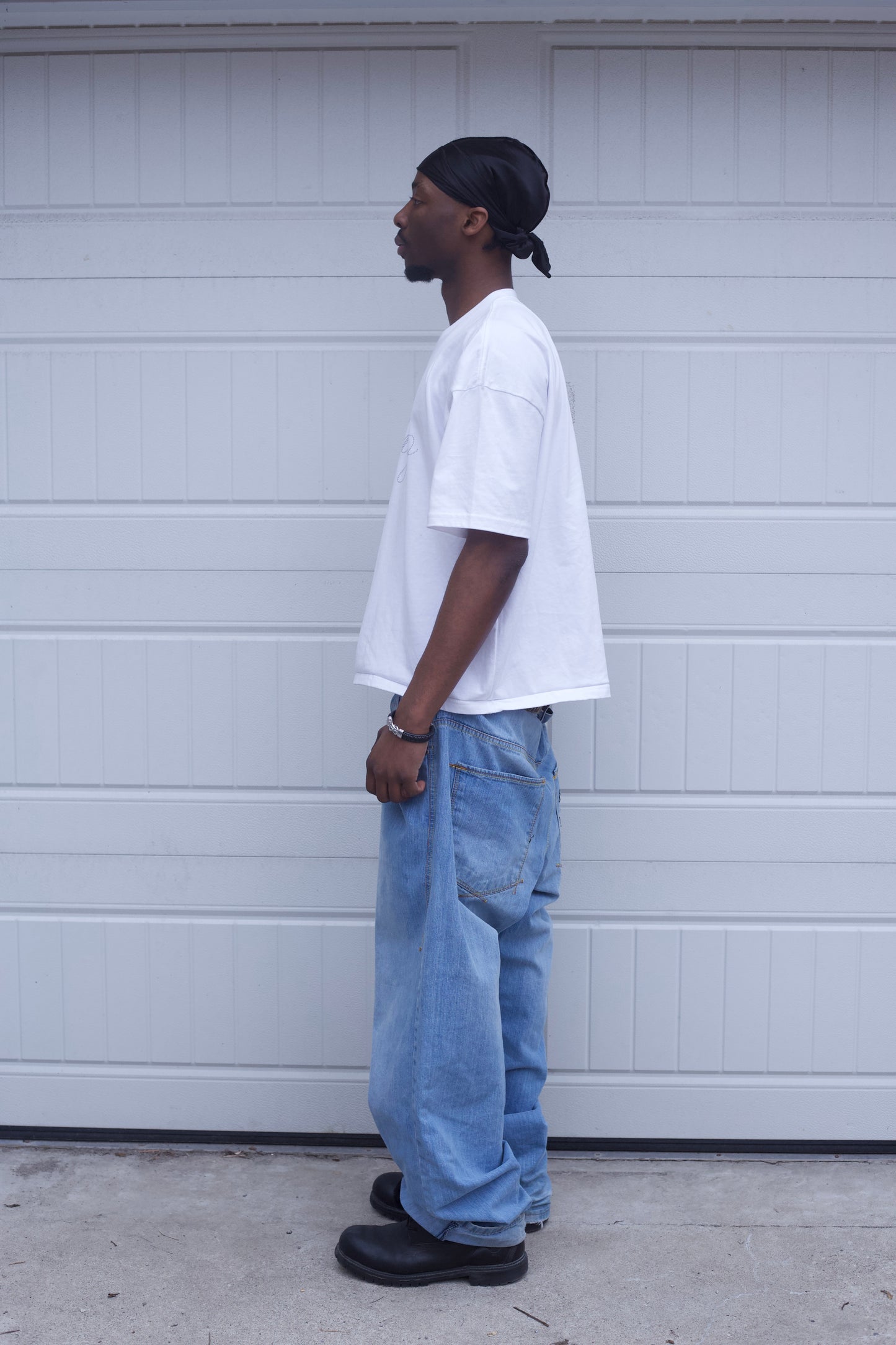 Indigo Rhinestone Baggy Tee