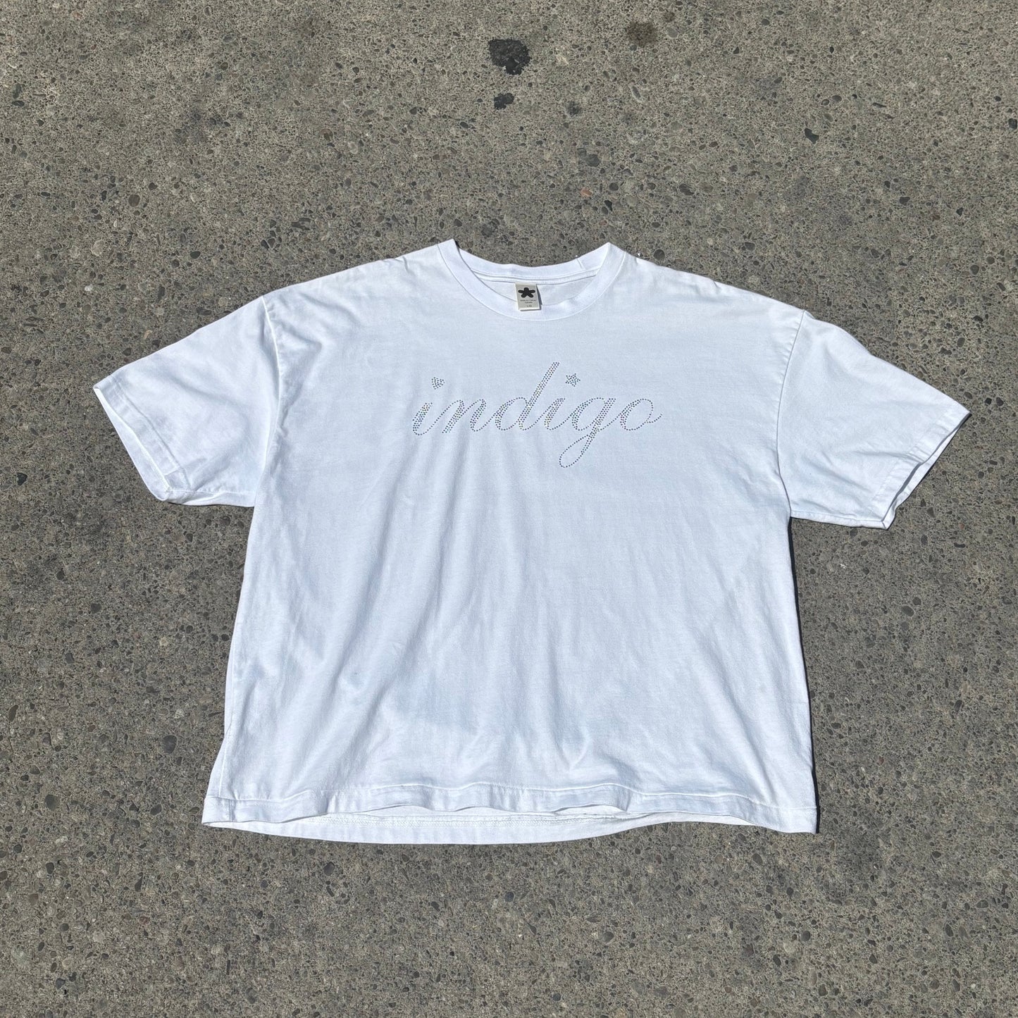 Indigo Rhinestone Baggy Tee